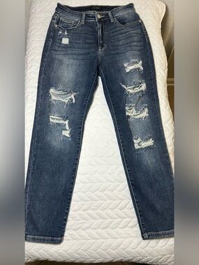 Judy Blue Boyfriend Fit Destroyed Distressed Jeans Size 3/26 Blue Denim